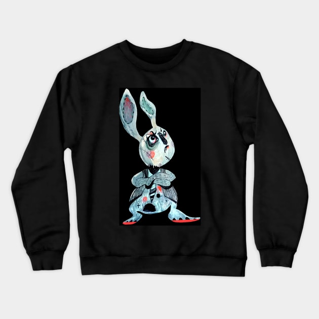 Angry rabbit Crewneck Sweatshirt by VALENTINA BROSTEAN